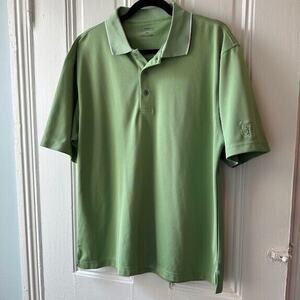 PGA Tour Mens Short Sleeve Collared Polo Shirt Green Large Polyester